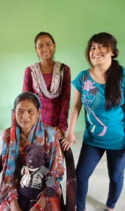 Sarita (right) with clients of an Ear Camp