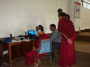 hearing testing at Shechen Clinic